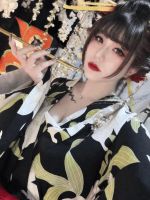 花魁姿がどエロいハーフ痴女と密室2人きり〇出しプレイ！？