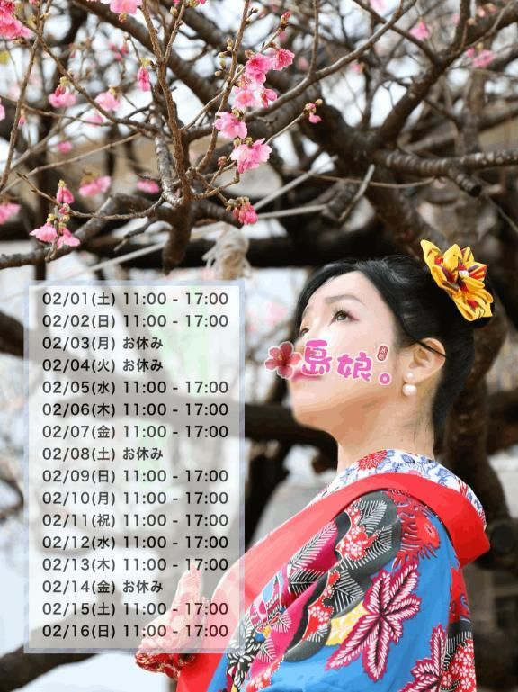 2月前半の出勤予定です